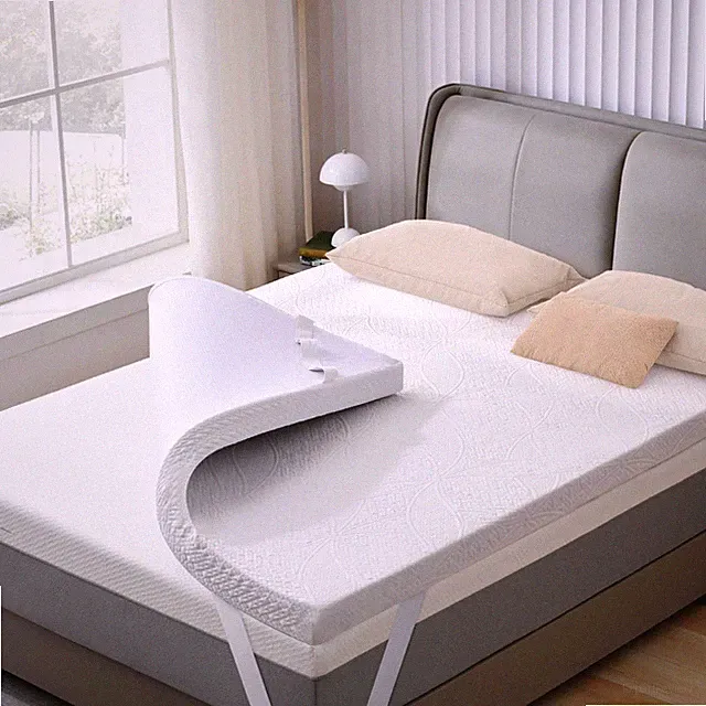 2 Inch Gel Memory Foam Mattress Topper with Cooling Cover Ventilated Soft Mat...