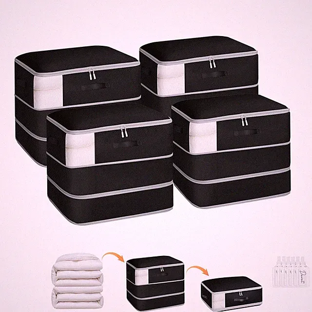 4 Pack Compression Storage Bags - 110L Large Capacity Comforter Storage Bag,...