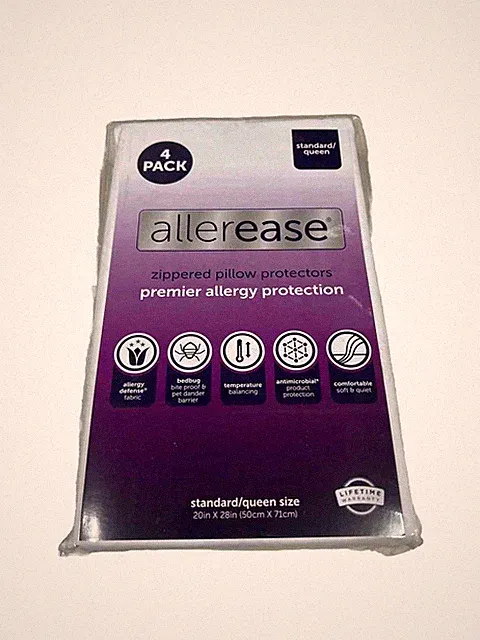 AllerEase Ultimate Pillow Protector - Standard/Queen, 4 Pack