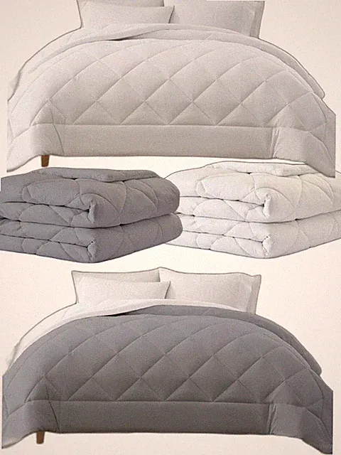 Arlee Sutton Place Cooling Comforter Revers, Queen 1880001 White or Gray 90"X90"