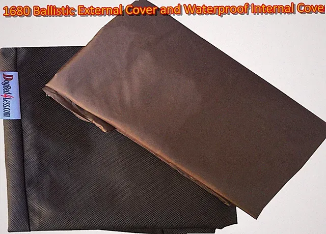 BROWN NYLON COVER + INTERNAL WATERPROOF DUVET CASE FOR DOG PET BED PILLOW