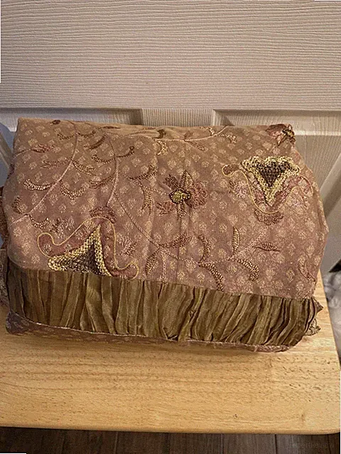 Charter Club Coquette Bronze Beaded Embroidered Full Queen Duvet Cover Only