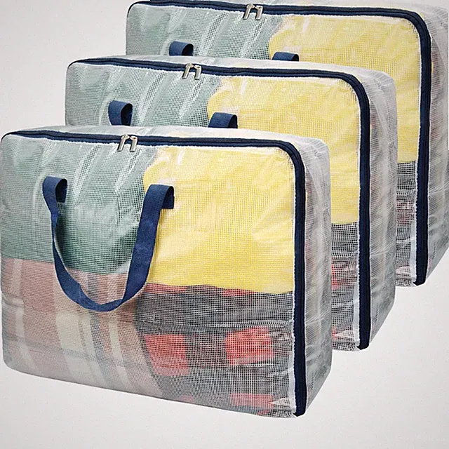 Clear Storage Bags with Zipper, 75L Extra Large Capacity - Closet, Underbed S...
