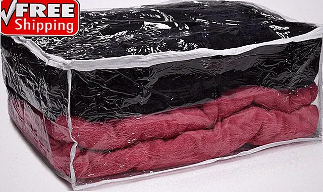 Comforter Storage Bag – Large 90L Clear Zippered Organizer for Blankets, Bedding
