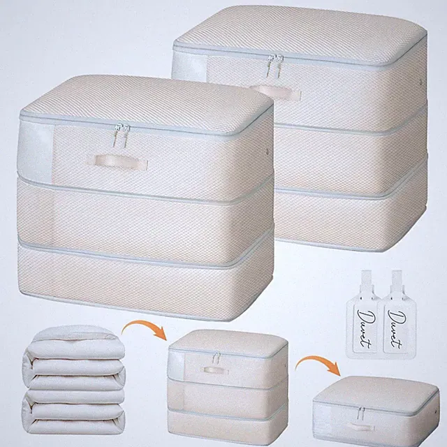 Comforter Storage Bag - Large Capacity Blanket Storage Bags 3-Layer Ultra Spa...