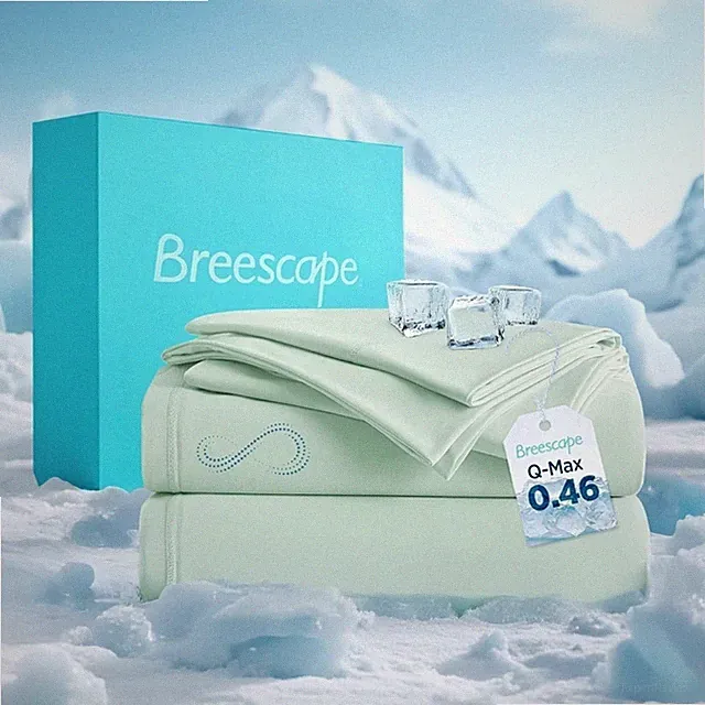 Cooling Sheet Set Queen Size - BlendTek™ Dry & Cool Technology for Hot Sleepe...