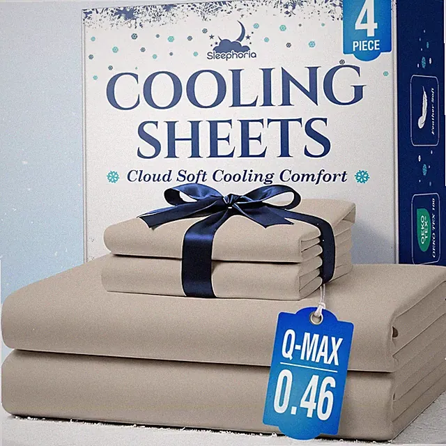 Cooling Sheets - Breezeweave 4 PC Queen Size Cooling Bed Sheets for Hot Sleepers