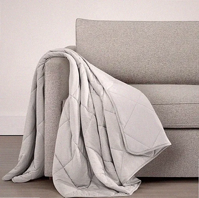 Cooling Throw Blanket 60"x70" – Reversible Quilted Plush All-Season Comfort Gray