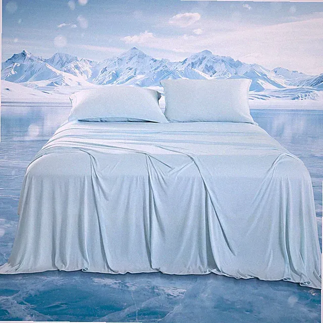 DOWNCOOL 4-Piece Cooling Sheet Set Cal King Cooling Bed Sheets for Hot Sleeper