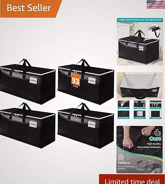 Extra Large Moving Boxes-Moving Bags with Zipper, Carrying Handles and Tag Po...