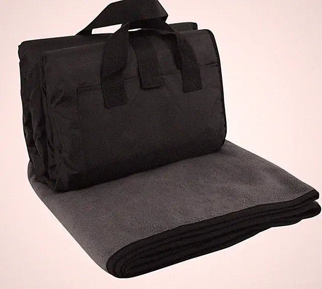 Fleece/Nylon Picnic Blanket Cinder Gray NEW 50” X 60”