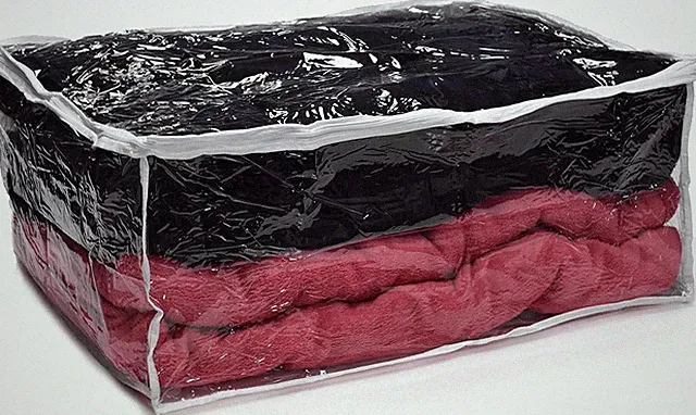 Handy Laundry Comforter Storage Bag – Large 90L Clear Zippered Organizer for Bla