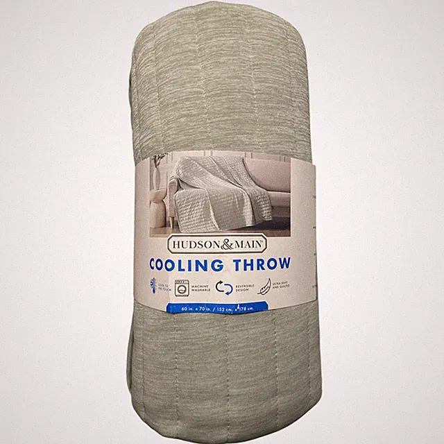 Hudson & Main Lightweight Reversible Cooling Throw Blanket, 60" x 70" (Sage)