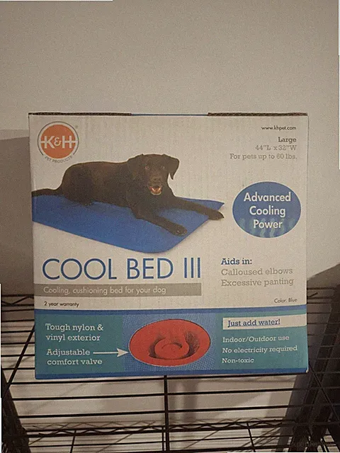 K&H Pet Products Cool Bed III Cooling Dog Bed Large Blue 32" x 44"