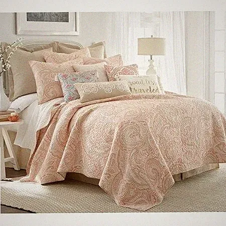 Levtex Spruce Paisley Reversible Full / Queen Shams Pair 20" X 26"