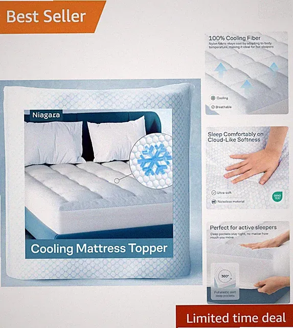 Machine Washable Niagara Cooling Queen Size Mattress Topper - Breathable Comfort