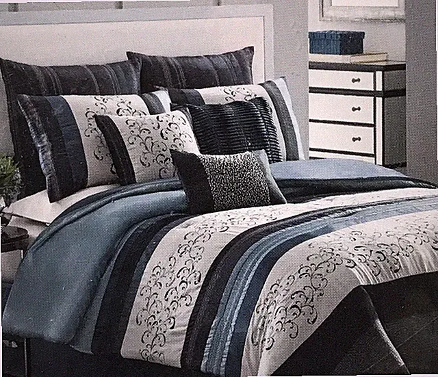 Manor Hill Euro Sham Lana Dark Blue Navy Nylon Polyester Stitched Square 26x26