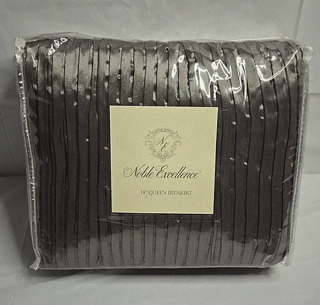 Noble Excellence Marquesa Queen Pleated Bedskirt Gray 18" Drop