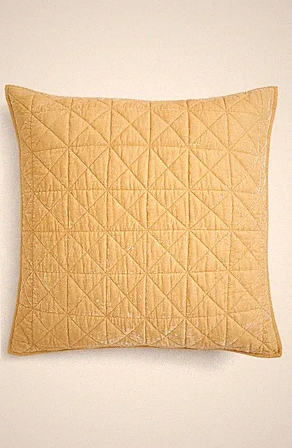 Nordstrom At Home 165779 'Kiera' Velvet Square 26 Inches Yellow Euro Sham