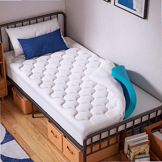 OhGeni Cooling 4-in Dual Layer Twin-XL Mattress Topper, College Dorm / Apartment