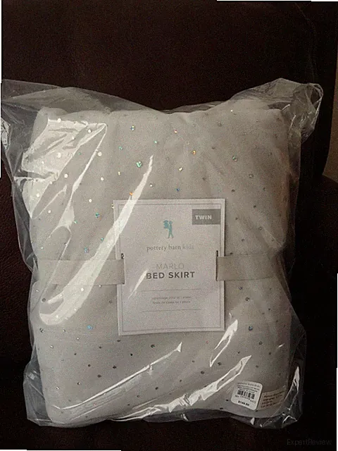 Pottery Barn Kids Marlo Twin Bed Skirt NEW! Gray Silver Shinny