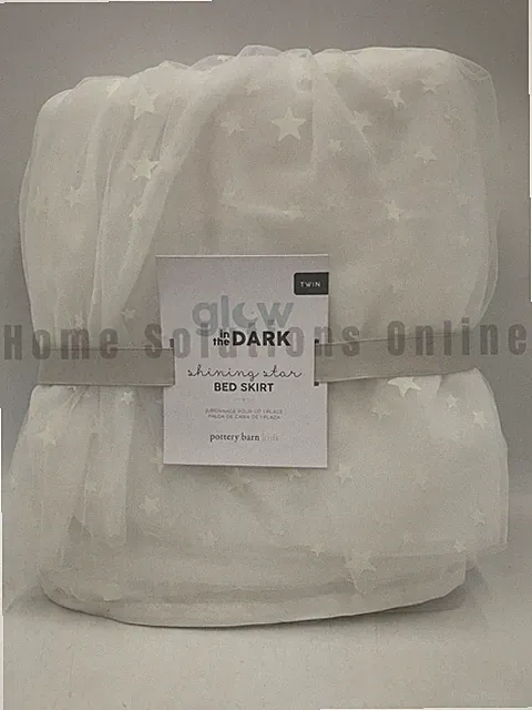 Pottery Barn Kids Shining Star Glow Tulle Bed Skirt Twin White 16" DROP N405