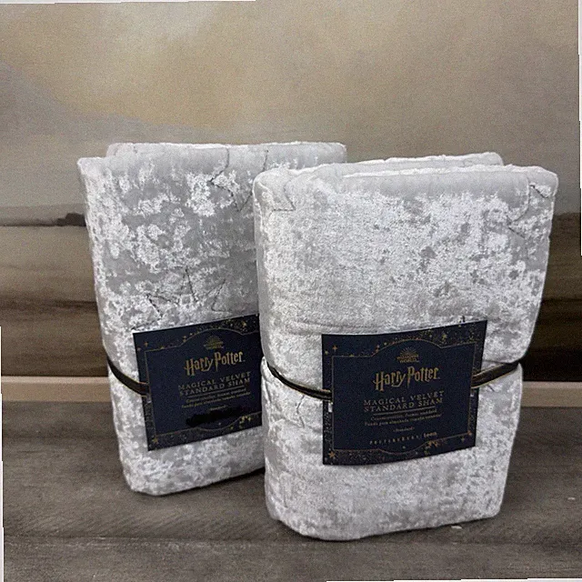 Pottery Barn Teen Harry Potter Magical Velvet Pillow Shams Standard Set/2 Gray