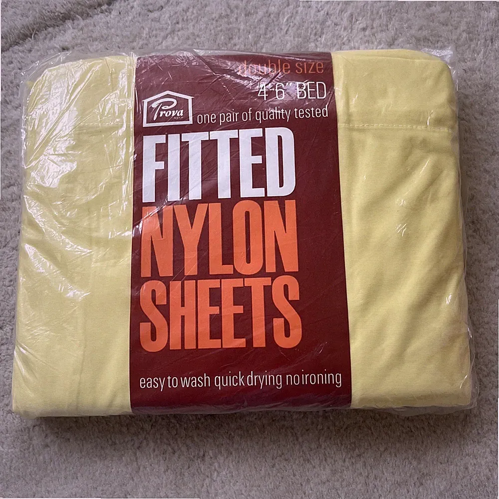 Prova Vintage Nylon Double Bed Sheets x 2,Made In England