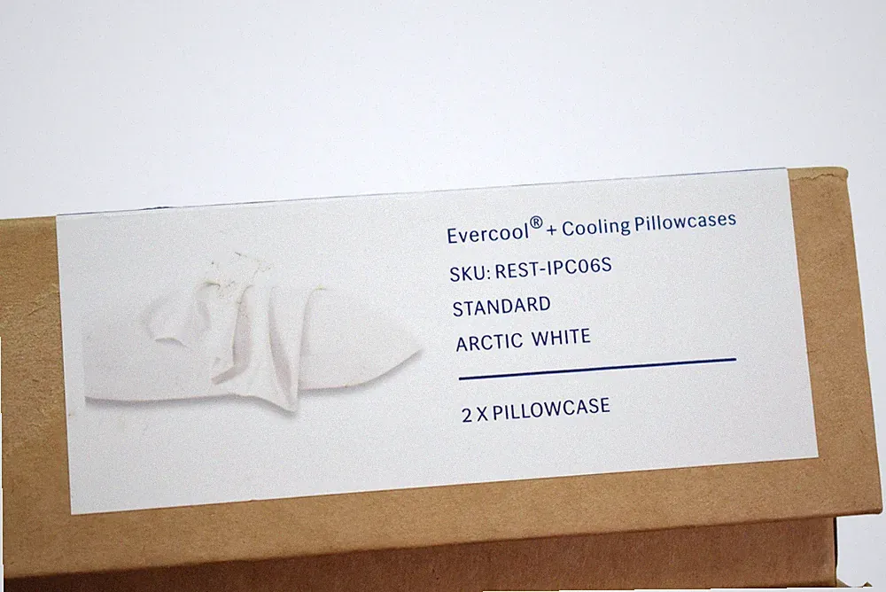 Rest Pillowcases Standard 20x30 Arctic White Cooling Nylon Spandex Set Of 2