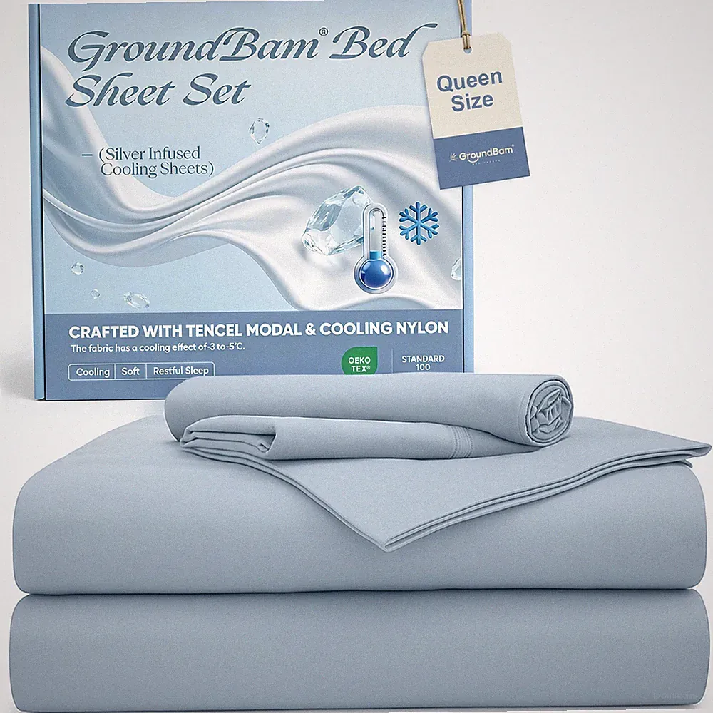 Silver Infused Bed Sheets Set, Cooling Tencel with -Cleaning Technology for 3...