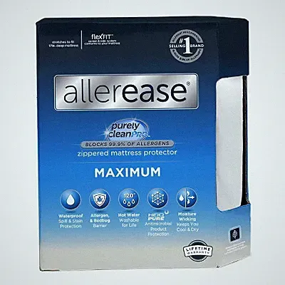 Twin Maximum Bed Bug and Allergy Mattress Protector White - AllerEase