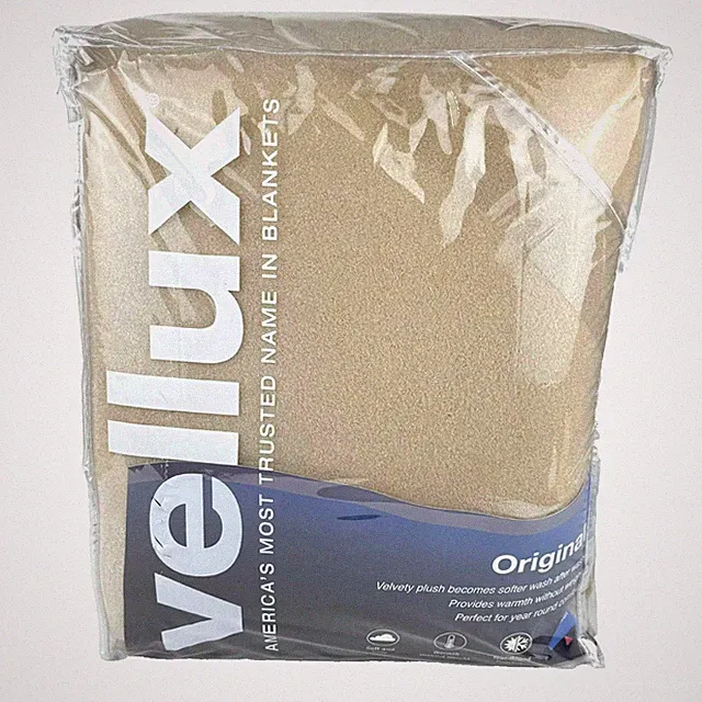 Vellux Original Blanket Tan Full Queen Soft Lightweight Year Round Warm New