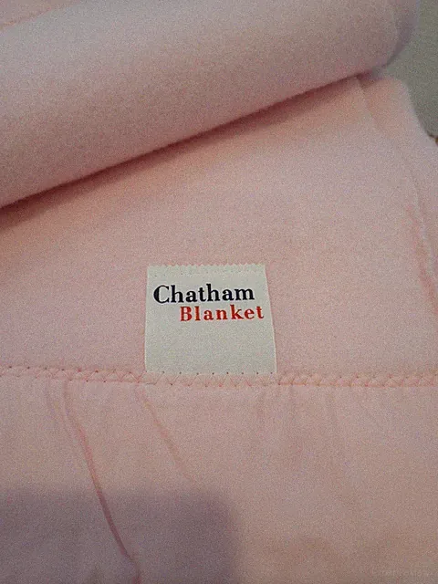 Vintage Chatham Pink Acrylic Blanket Thermal Nylon Satin Trim Twin 73x94 USA