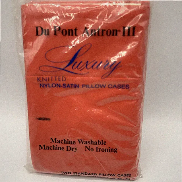 Vintage DuPont Nylon Satin Pillowcases Red Two Standard