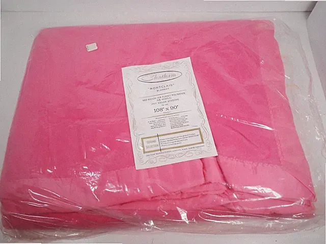 Vintage NEW Chatham Montclair Pink Blanket Nylon Edge Acrylic 108" X 90"King
